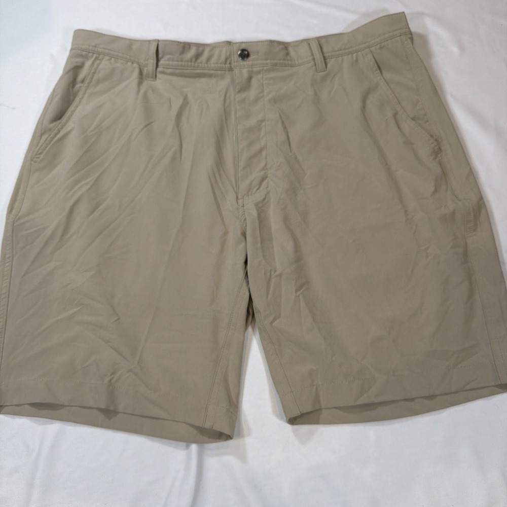 FootJoy Mens Golf Shorts Khaki Tan Size 38 Performance Stretch Flat Front FJ